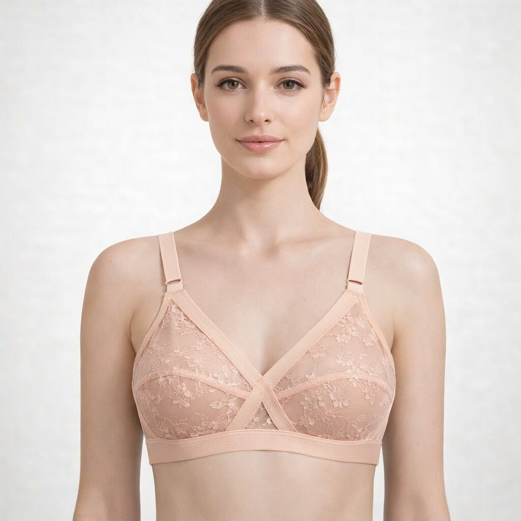 Pack of 2 Net Embroidered Transparent Bras