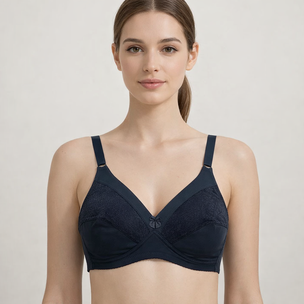 Pack of 4 Cotton Half-Embroidered Bras for Women | Non-Padded, Soft, Breathable & Comfortable Daily Wear