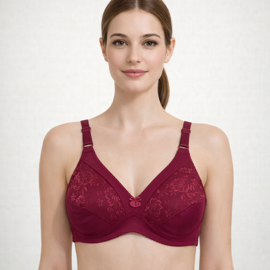 Pack of 4 Cotton Half-Embroidered Bras for Women | Non-Padded, Soft, Breathable & Comfortable Daily Wear