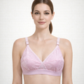 Pack of 4 Cotton Embroidered Bras for Women | Soft & Breathable | Non-Padded Daily Wear