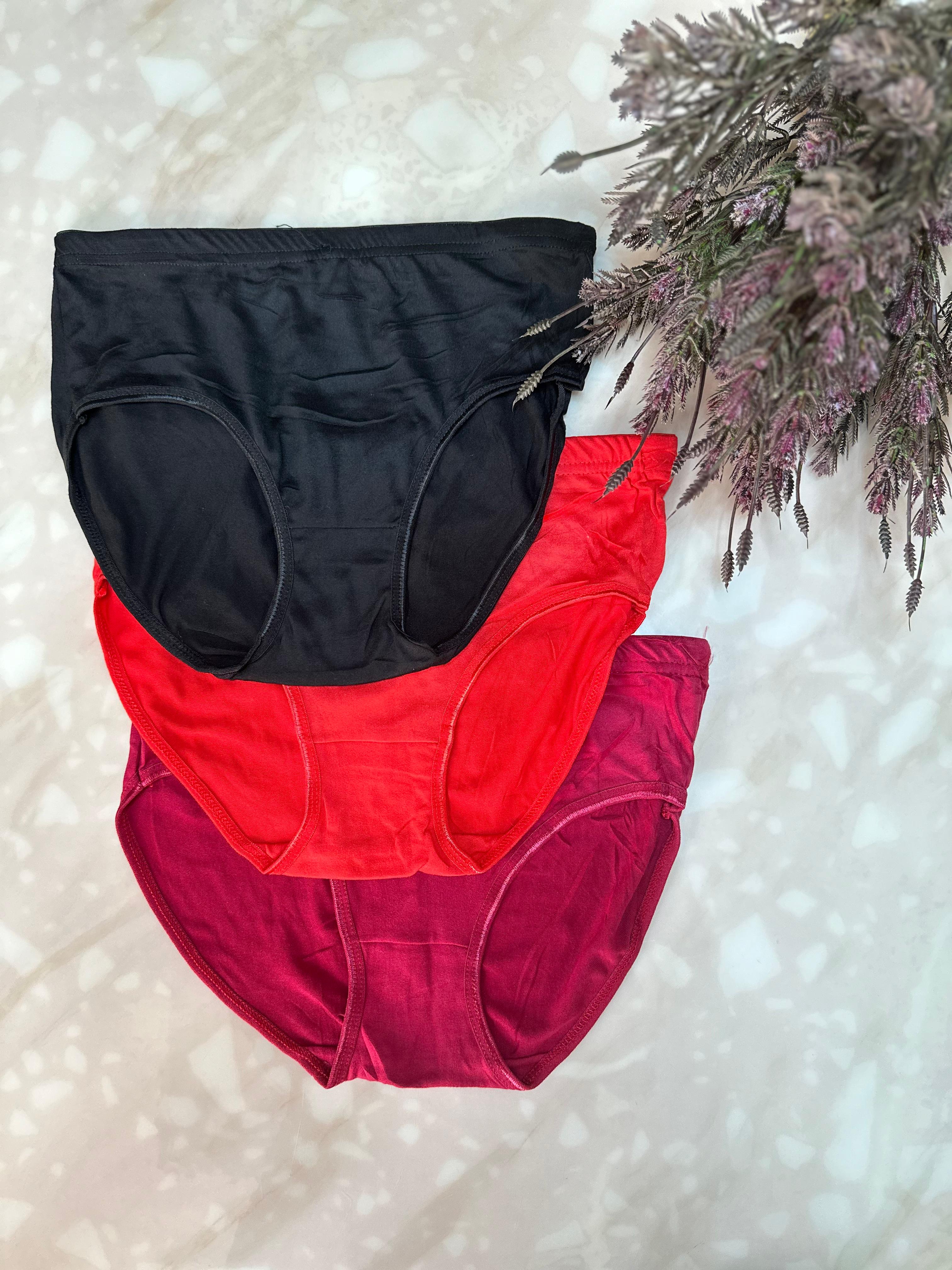 Cotton Plain Underwear Panties – Pack of 3 / 5 | Soft & Breathable