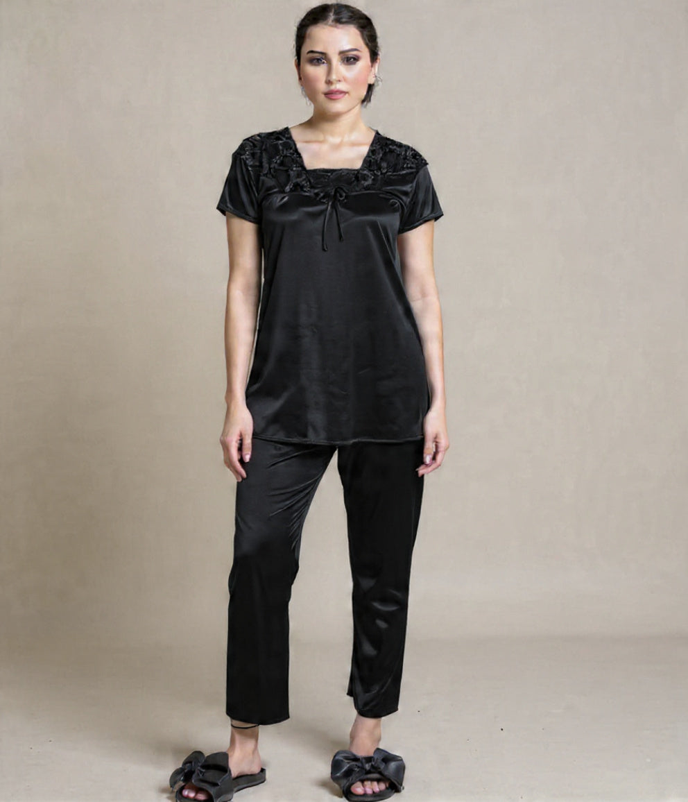 4-Piece Luxury Jersey Silk Nightwear Set