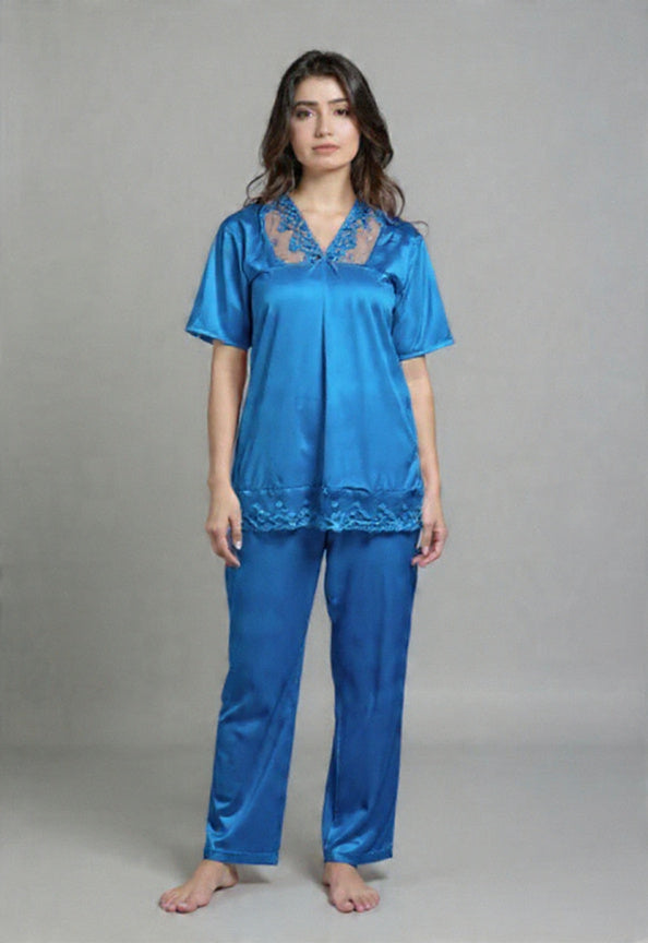 2 Piece Silk Nighty Set for Women – Soft & Comfortable Nightwear | Free Size